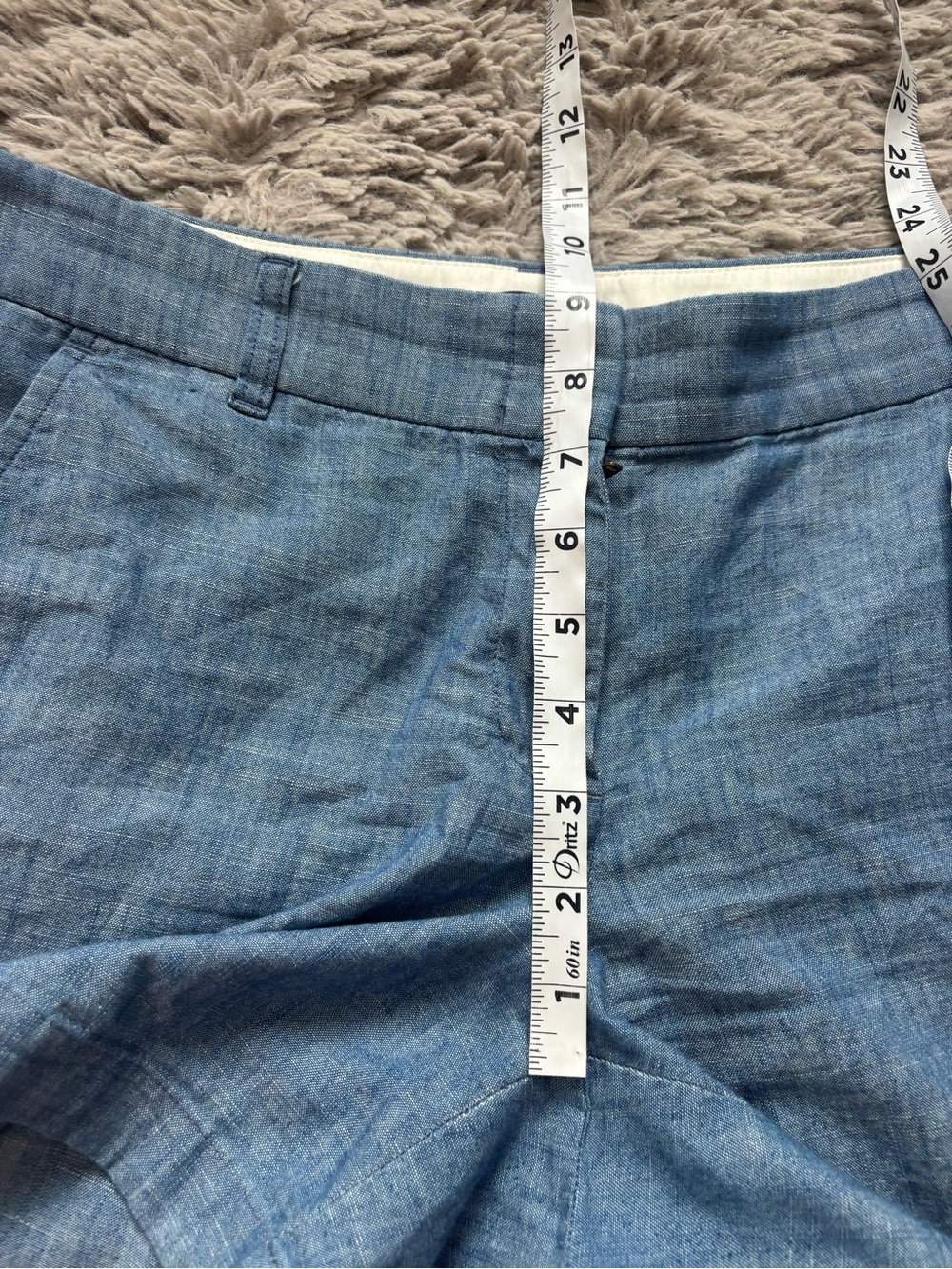 J. Crew Chambray Chino Shorts - Light Blue 100% cotton size 8 - Picture 5 of 8